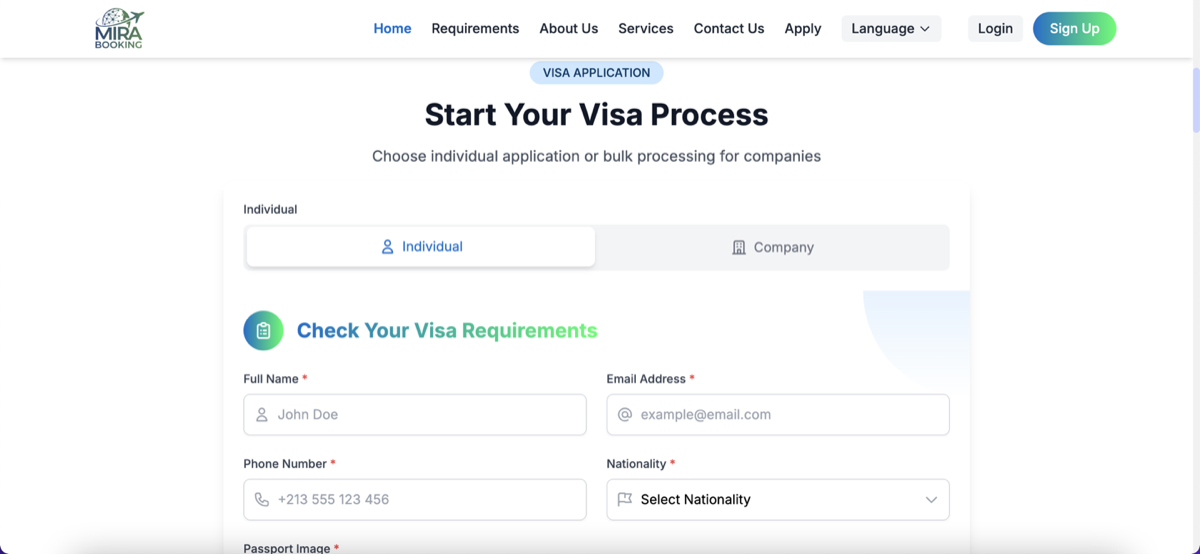 Mira Booking - Multilingual Visa Application Platform - Thumbnail 3